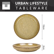 Urban Lifestyle Mezze Teller aus Steinzeug 4 Stück Vorspeisen Teller (Bunt)